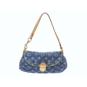 Louis Vuitton Pleaty handbag Monogram denim leather blue